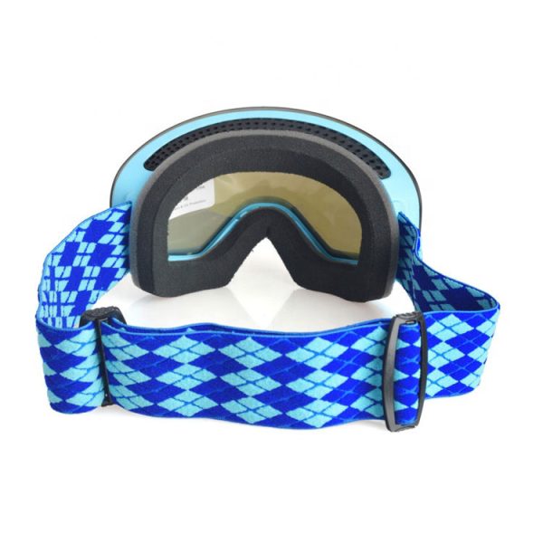 Frameless ski goggles antifog double lens magnet custom