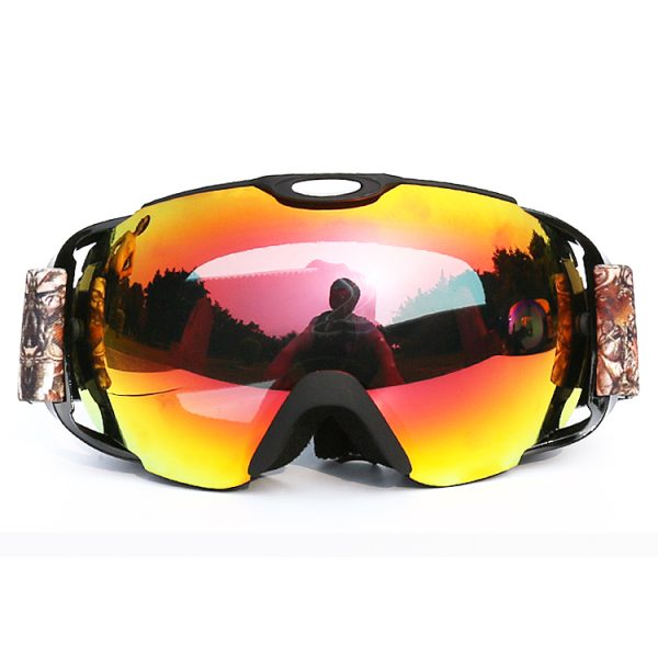 Pink mirrored ski goggles double anti-fog spherical snowboard goggles