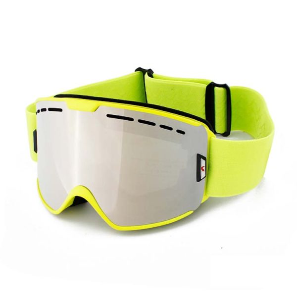 Silver lens ski goggles Anti-fog coating snow glasses