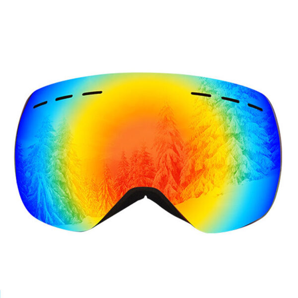 Adult ski goggles OTG design spherical lens