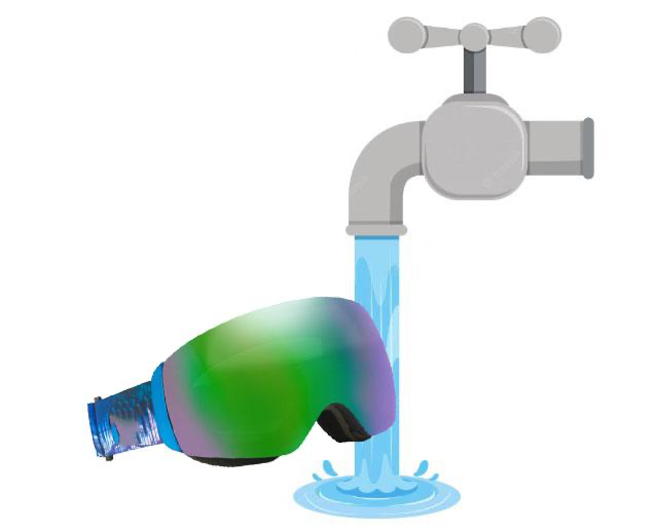 Rinse MX Goggles under warm water