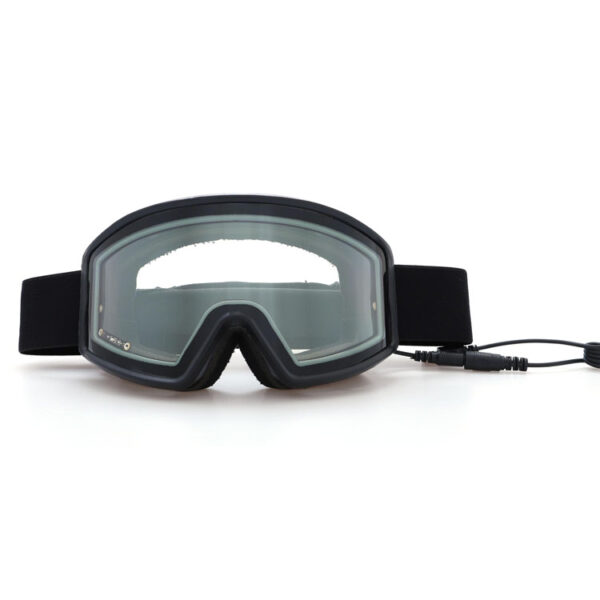 Battery powered ski goggles cylindrical magnetic customizable