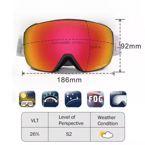 New design of ski goggles uv400 ski goggles manufacturer to sample custom - Image 3