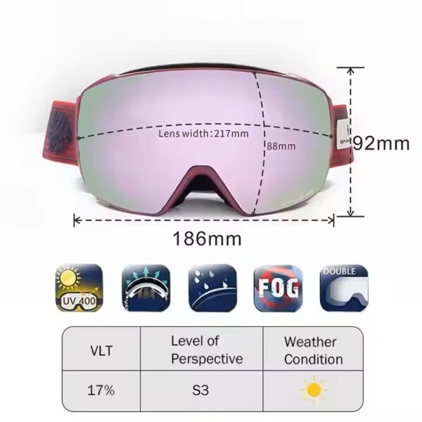 New design of ski goggles uv400 ski goggles manufacturer to sample custom - Image 4